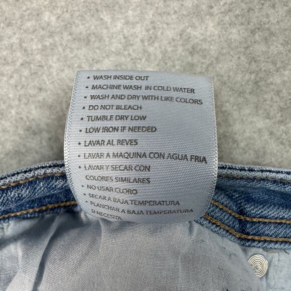 KanCan Flare High Rise Front Seam Jean SZ 32 Light Wash Super Stretch Frayed Hem - Picture 8 of 12